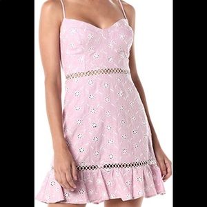 Astr Pink Eyelet Mini Dress